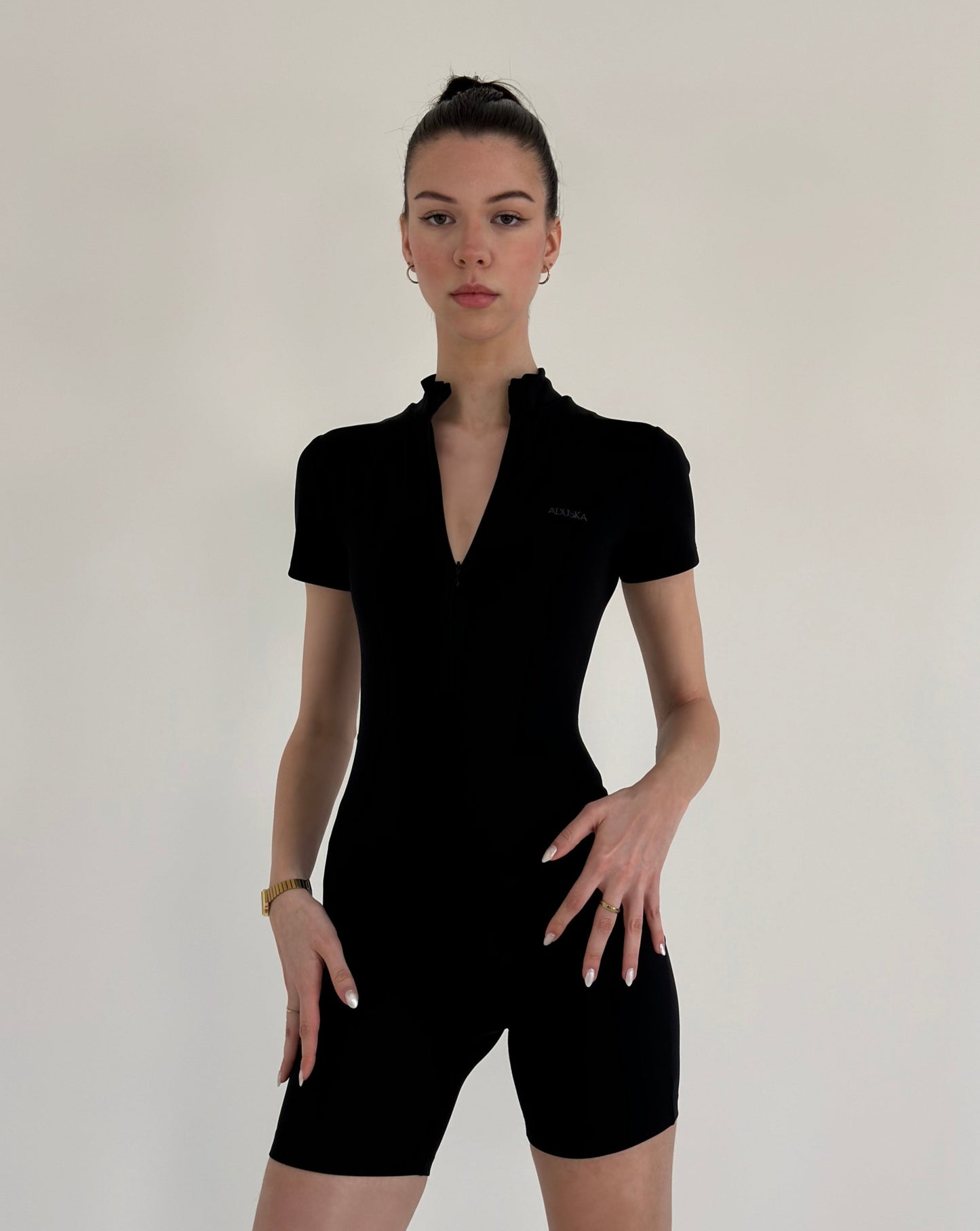 ZIPPERED OVERAL FEKETE