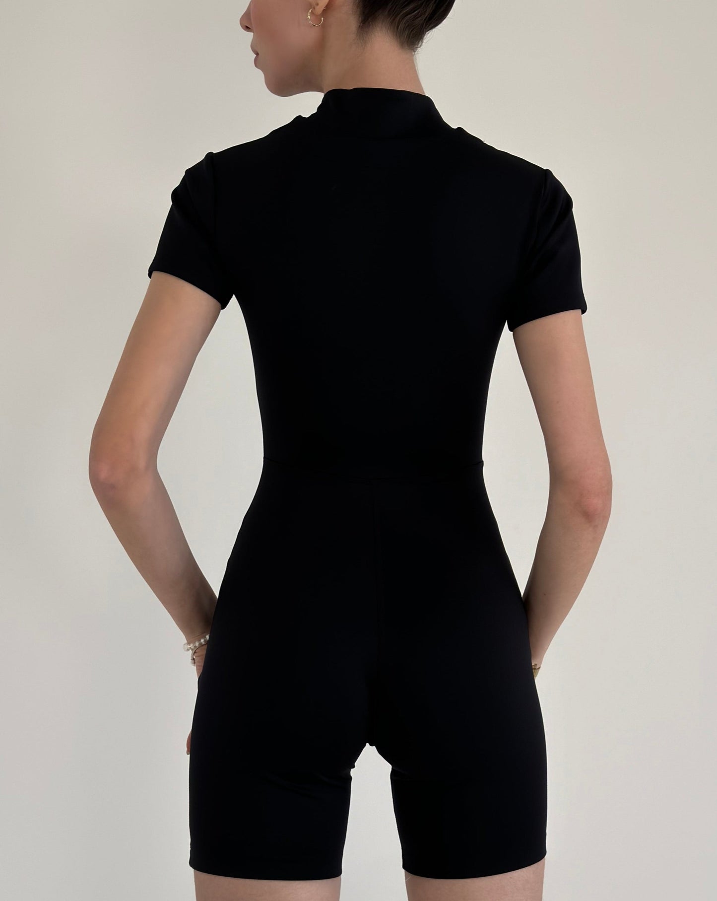 ZIPPERED OVERAL FEKETE